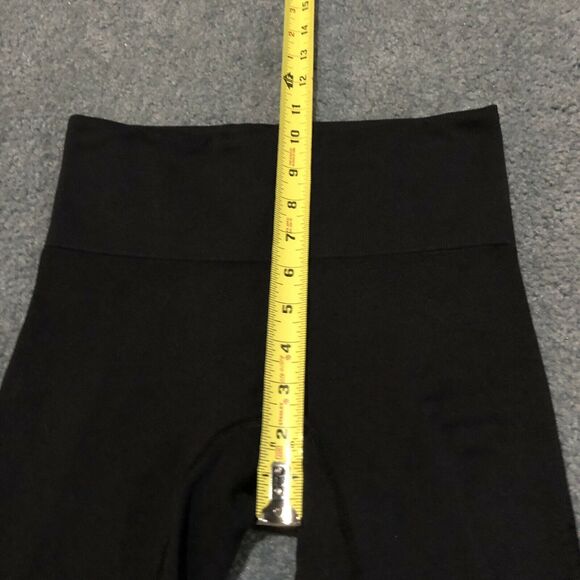 Athleta Cropped Leggings XS Black Mesh Panels Pocket Wide High Waist - Picture 5 of 8